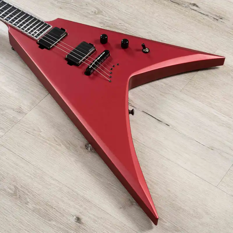 Money Back Guarantee ESP USA V-II NT Guitar, Ebony Fretboard, EMG 81-X / 85-X Pickups, Magenta Pearl