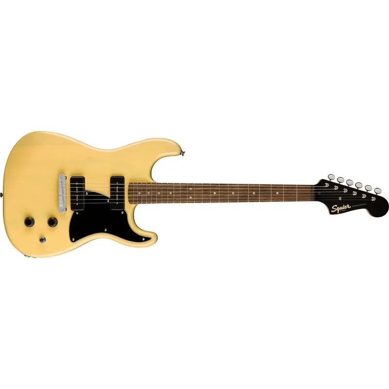 Squier Paranormal Strat-O-Sonic Guitar, Laurel Fretboard, Black Pickguard, Vintage Blonde Must Have