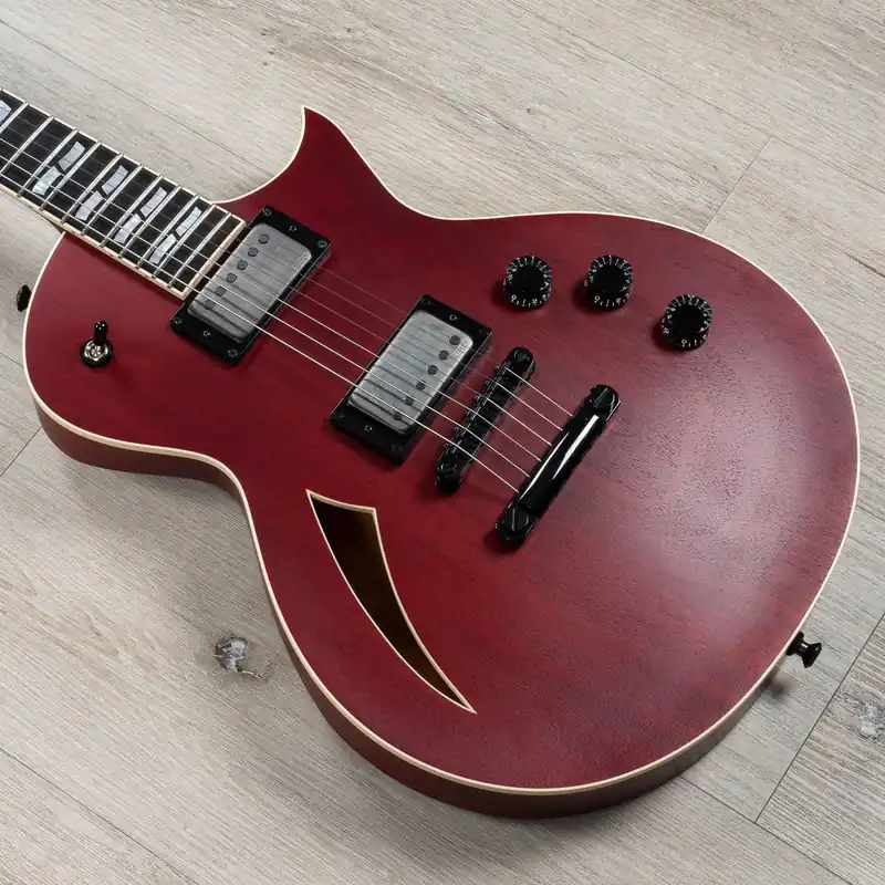 ESP USA Eclipse Semi-Hollow Guitar, Ebony Fretboard, EMG 57 / 66, Black Cherry Crafted