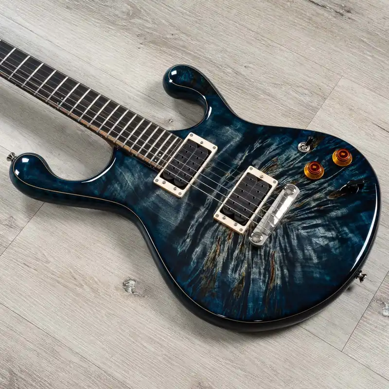 Next Day Delivery Fibenare Erotic Dalmat Blue Guitar, Ebony Fretboard, Poplar Burl, Tortoise Blue