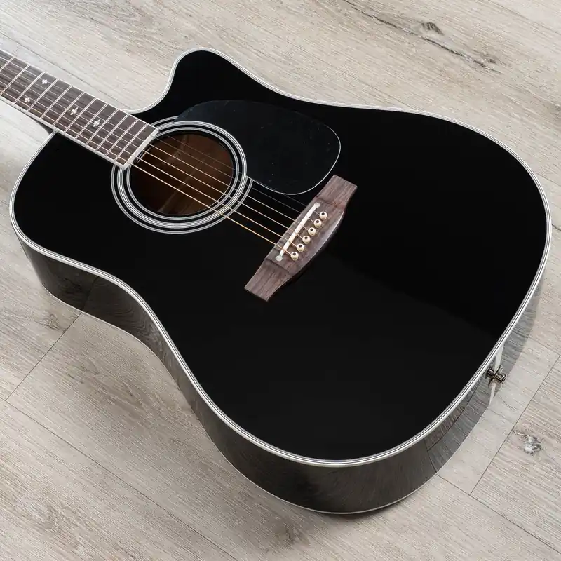 Takamine Legacy Series EF341SC Acoustic-Electric Guitar, Rosewood Fretboard, Black Instant Buy