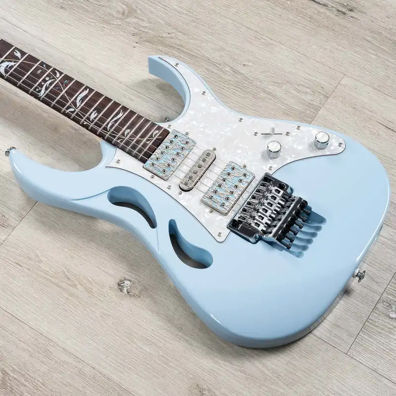 Ibanez PIA3761C Steve Vai Signature PIA Guitar, Rosewood Fingerboard, Blue Powder Free Shipping