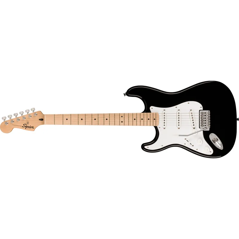 Squier Sonic Stratocaster Left-Handed Guitar, Maple Fingerboard, White Pickguard, Black Trusted Brand