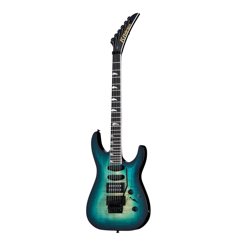 Exclusive Offer Kramer SM-1 Figured Guitar, Ebony Fingerboard, Caribbean Blue Perimeter