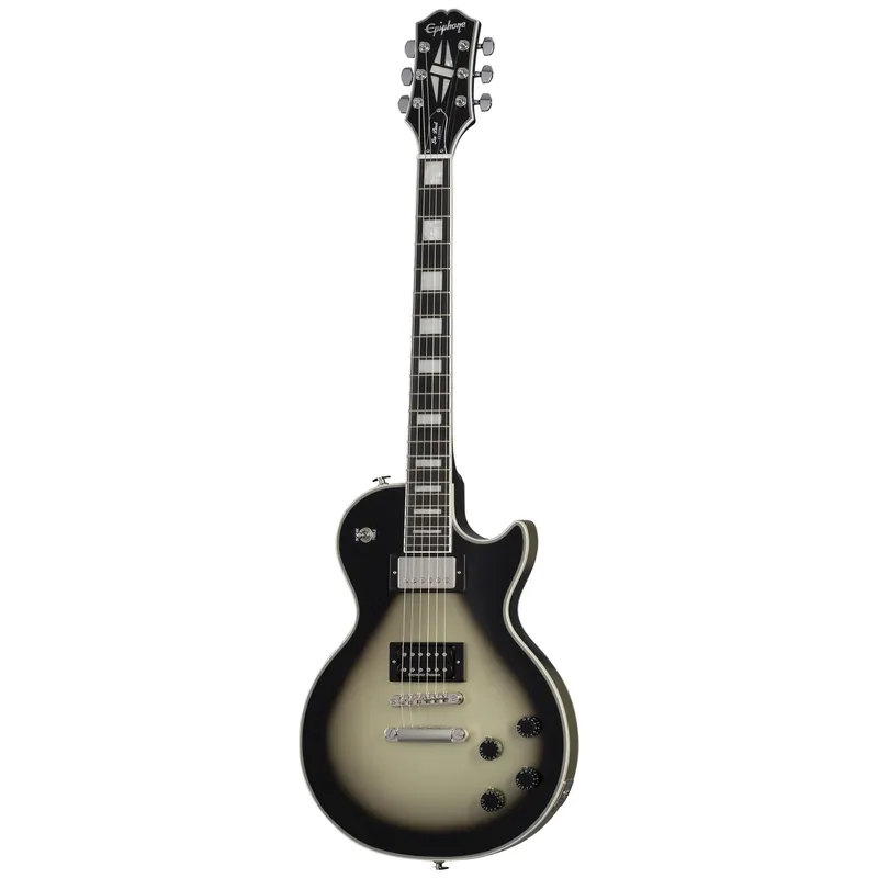 Epiphone Adam Jones Art Collection Les Paul Custom, Silverburst, Veil of Bees Artwork Top Pick