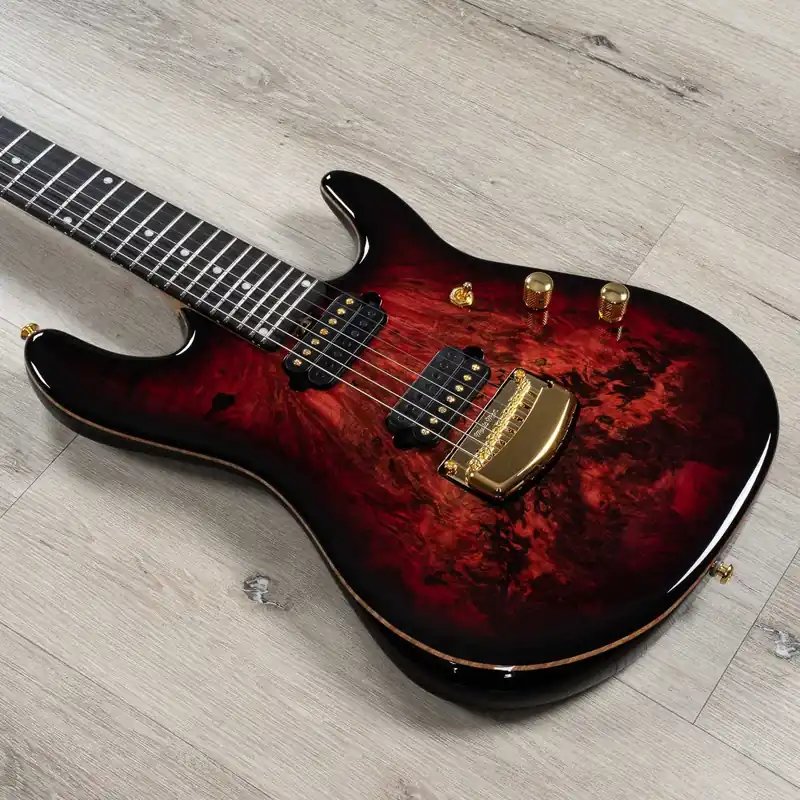Holiday Sale Ernie Ball Music Man Jason Richardson Cutlass 7-String Guitar, Ebony Fingerboard, Rorschach Red