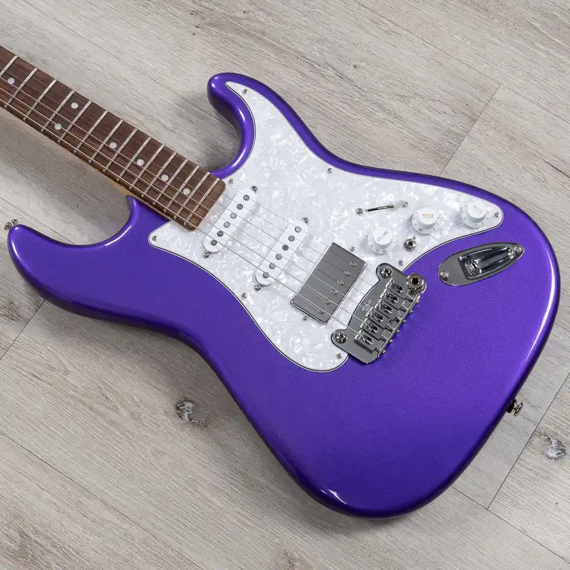 Best Seller G&L USA Legacy HSS Guitar, Caribbean Rosewood Fretboard, Plum Metallic