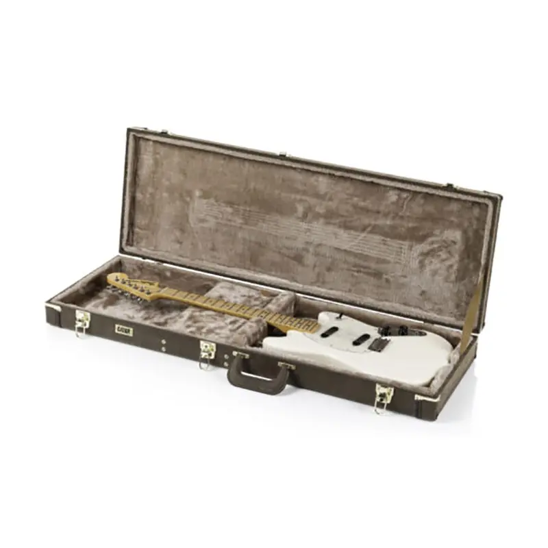 Gator Cases Deluxe Wood Series Electric Guitar Case, Vintage Brown Special Discount