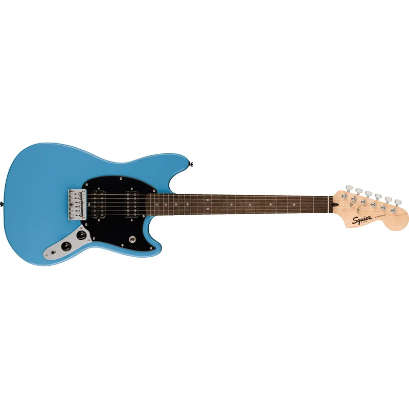 Squier Sonic Mustang HH Guitar, Laurel Fingerboard, Black Pickguard, California Blue Direct From Manufacturer