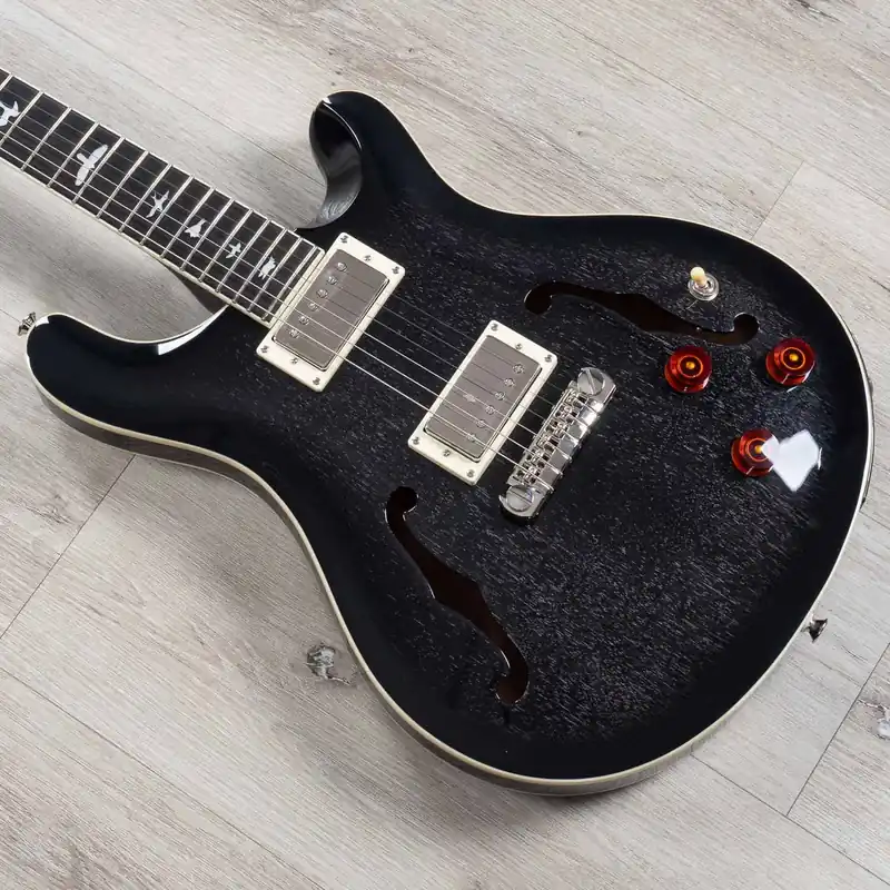 Price Cut PRS Paul Reed Smith SE Hollowbody Standard Piezo Guitar, Ebony Fretboard, Dog Hair Smokeburst