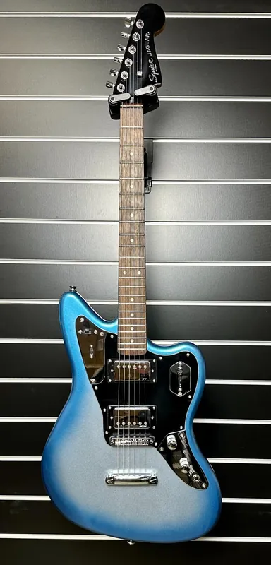 Top Rated Fender Contemporary Jaguar HH ST Guitar, Laurel Fretboard, Black Pickguard, Sky Burst Metallic ( Open Box )