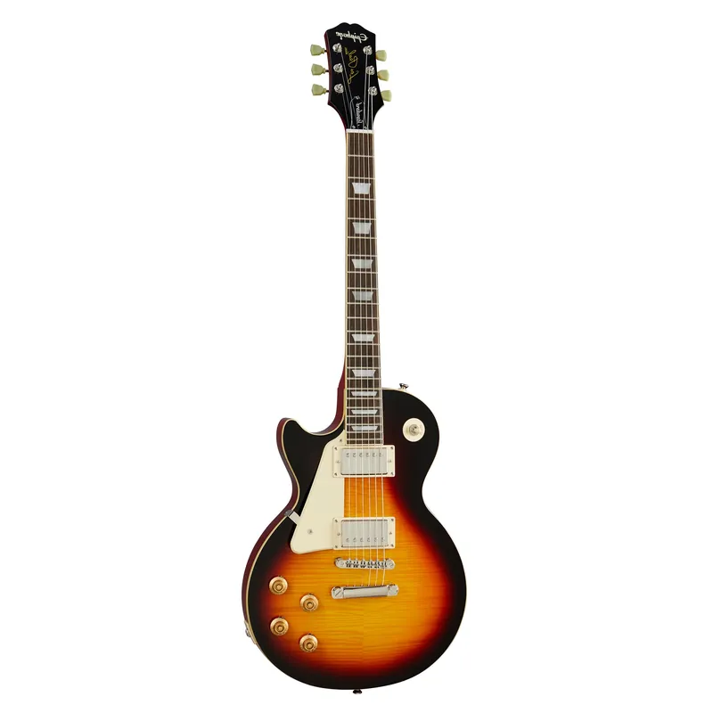 Markdown Epiphone Les Paul Standard 50s Left-Handed Guitar, Indian Laurel Fretboard, Vintage Sunburst