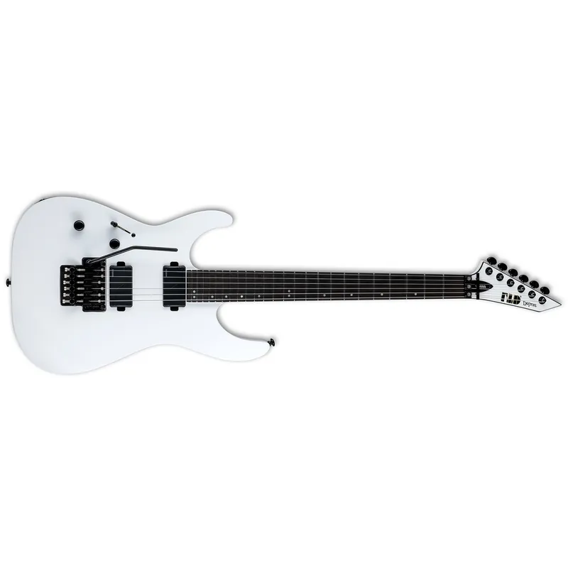 ESP LTD M-1000 Left-Handed Guitar, Floyd Rose, Macassar Ebony Fretboard, Snow White Luxury