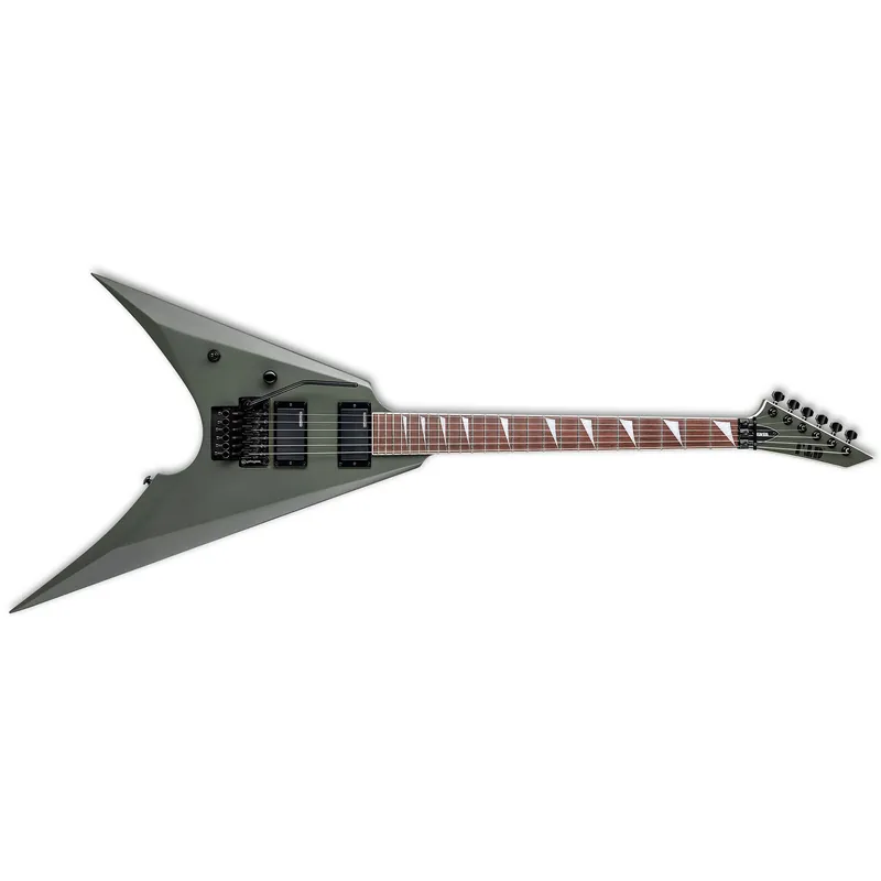 Direct From Factory ESP LTD Arrow-200 Left-Handed Guitar, Roasted Jatoba Fretboard, Military Green Satin