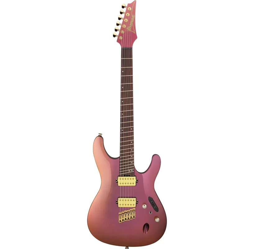 Ibanez SML721 S Axe Design Lab Multi-Scale Guitar, Rosewood Fretboard, Rose Gold Chameleon Special Offer