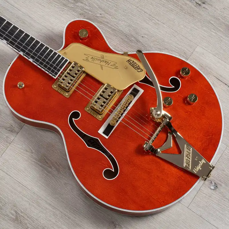 Gretsch G6120TG Players Edition Nashville Hollowbody Guitar, Orange Stain Latest