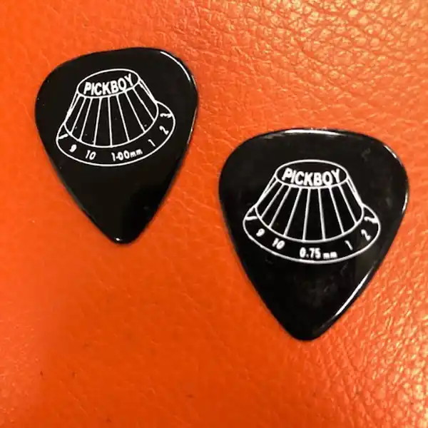 Brand New Pickboy D21PM Celltex Guitar Picks 10-Pack, Black w/ Knob Graphic, 0.75mm Medium