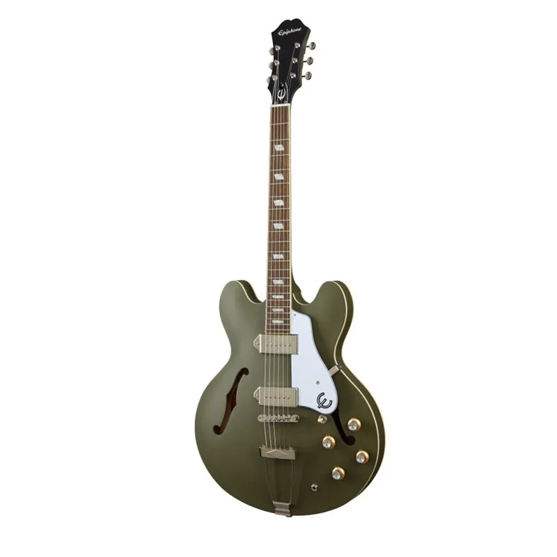 Editor’s Pick Epiphone Casino Worn Archtop Hollow-Body Guitar, Indian Laurel Fretboard, Worn Olive Drab
