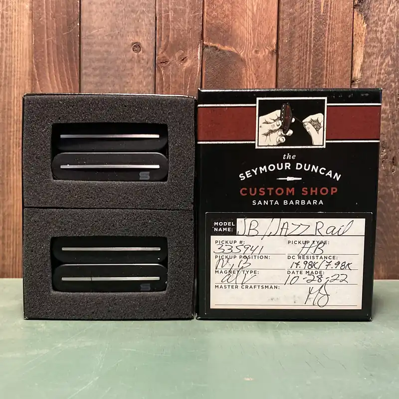 New Release Seymour Duncan Custom Shop JB & Jazz Hot-Rodded Rail Humbucker Guitar Pickup Set, Black