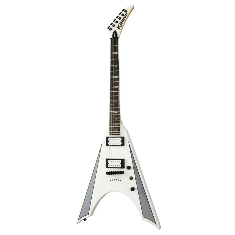 Warranty Included Kramer Nite-V Plus Guitar, Seymour Duncan Pickups, Ebony Fretboard, Alpine White