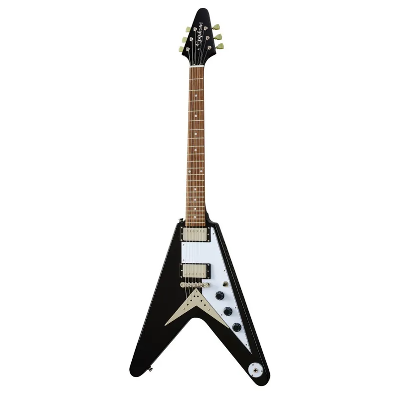 Epiphone Flying V Guitar, Indian Laurel Fretboard, Ebony (Black) Finish Certified