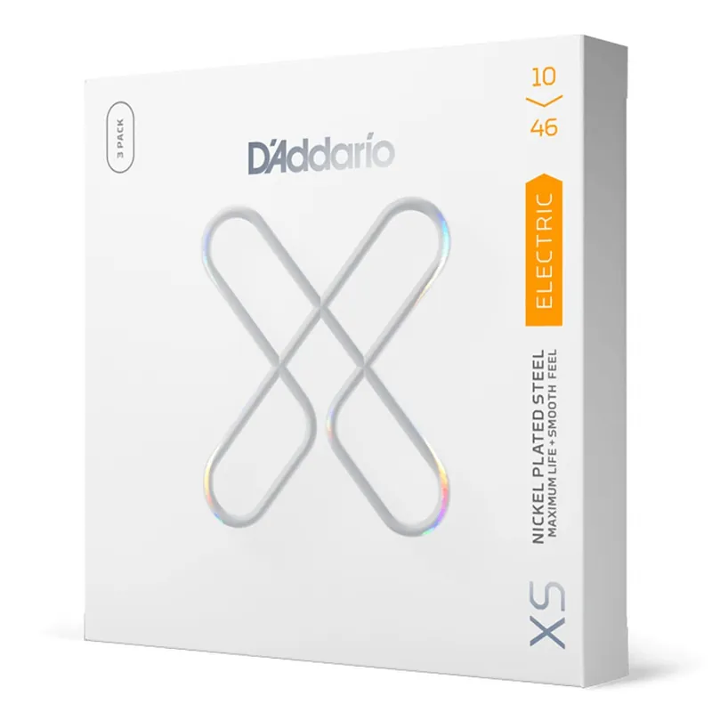 D'Addario XSE1046-3P 3-Pack Nickel-Plated-Steel Coated Electric Guitar Strings, 10-46 Direct From Factory
