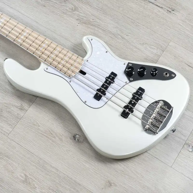 Limited Time Lakland Skyline Darryl Jones DJ-5 5-String Bass, Maple Fretboard, White Pearl