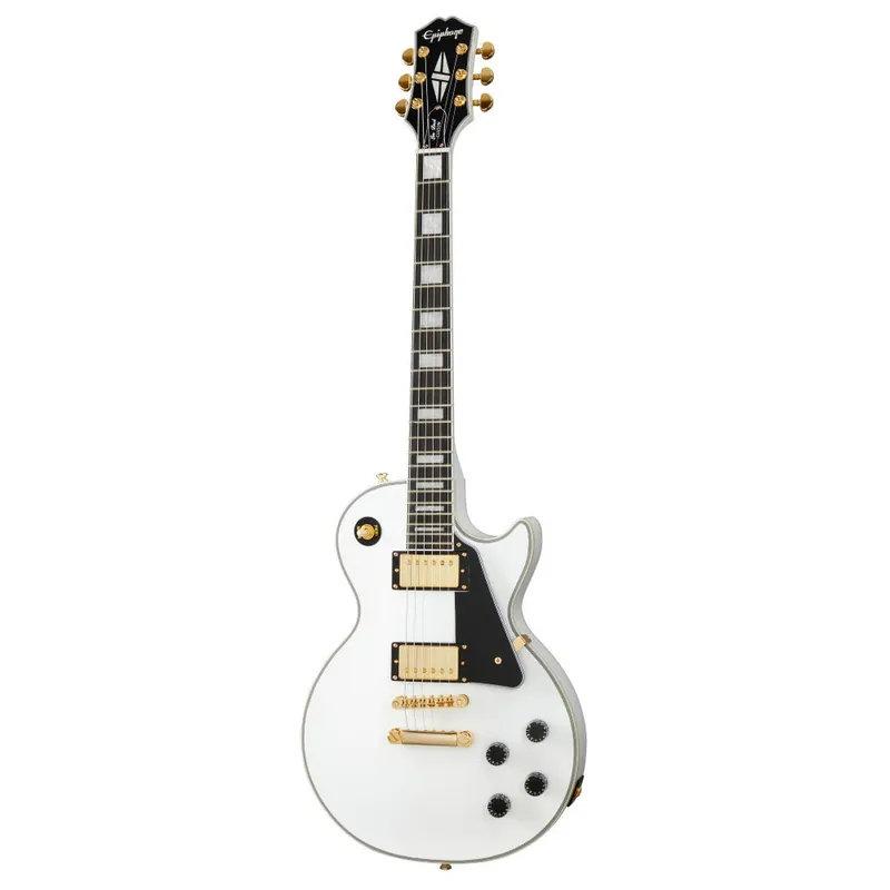 Order Now Epiphone Les Paul Custom Guitar, Ebony Fretboard, Alpine White