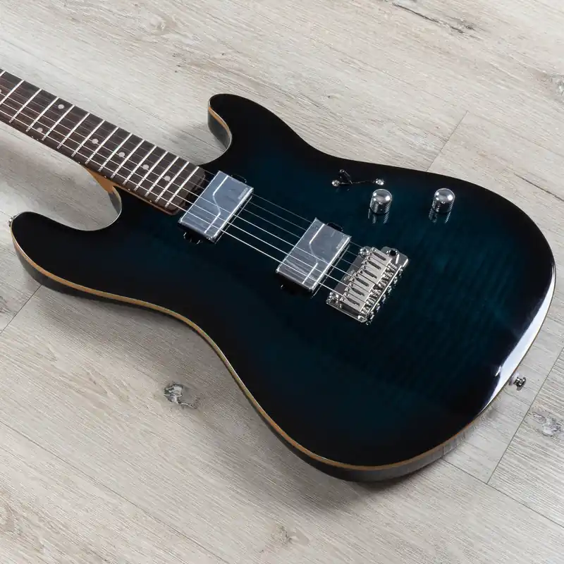 Sterling by Music Man Sabre Guitar, Roasted Maple, Fluence Pickups,Deep Blue Burst Editor’s Pick