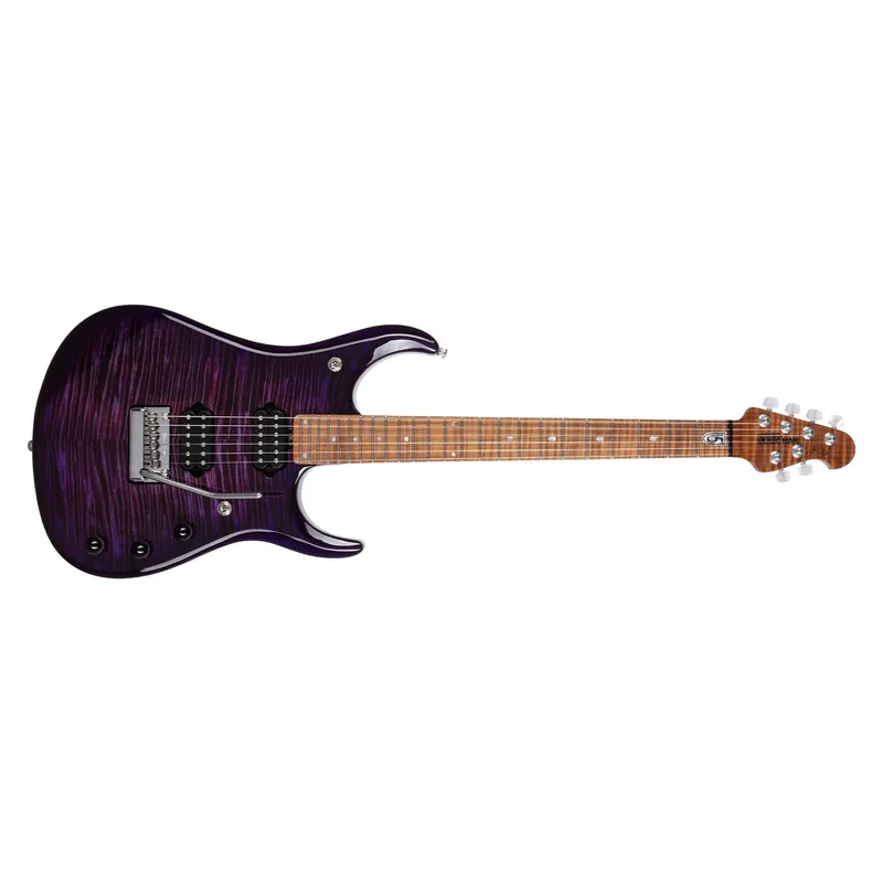 Ernie Ball Music Man John Petrucci JP15 Guitar, Roasted Maple Neck, Purple Nebula Flame Hot Picks