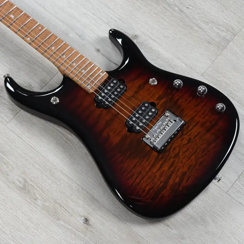 Ernie Ball Music Man John Petrucci JP15 Guitar, Roasted Maple, Tiger Eye Quilt Top Viral