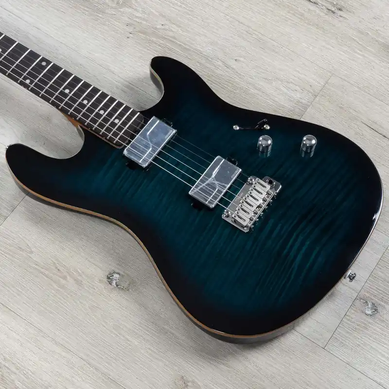Sterling by Music Man Sabre Guitar, Roasted Maple, Fluence Pickups, Deep Blue Burst Cheap