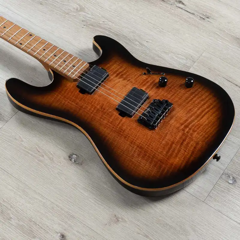 Sterling by Music Man Sabre Guitar, Roasted Maple, Fluence Pickups, Cobra Burst Clearance