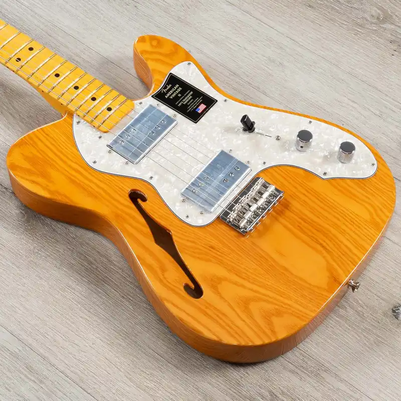 Fender American Vintage II 1972 Telecaster Thinline Guitar, Maple Fretboard, Aged Natural Super Sale