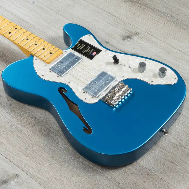 Fender American Vintage II 1972 Telecaster Thinline Guitar, Maple Fretboard, Lake Placid Blue Free Delivery