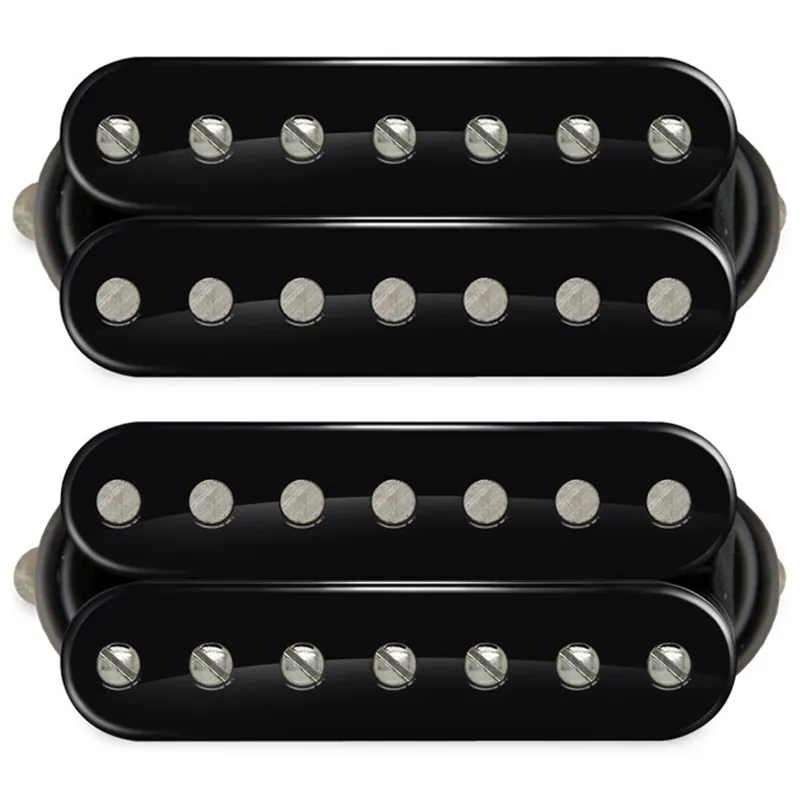 Bare Knuckle Unity 7-String Humbucker Guitar Pickup Set, Open Black w/ Nickel Screws Direct From Factory