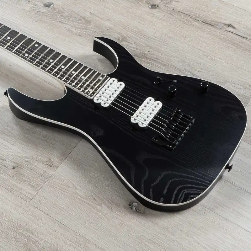 Today Only Ibanez RGR752AHBF RG Prestige 7-String Guitar Macassar Ebony Fretboard, Weathered Black