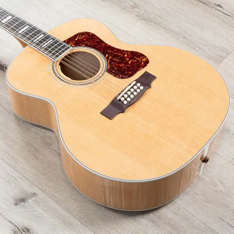 Crafted Guild USA F-512E 12-String Jumbo Acoustic-Electric Guitar, Natural Maple Blonde