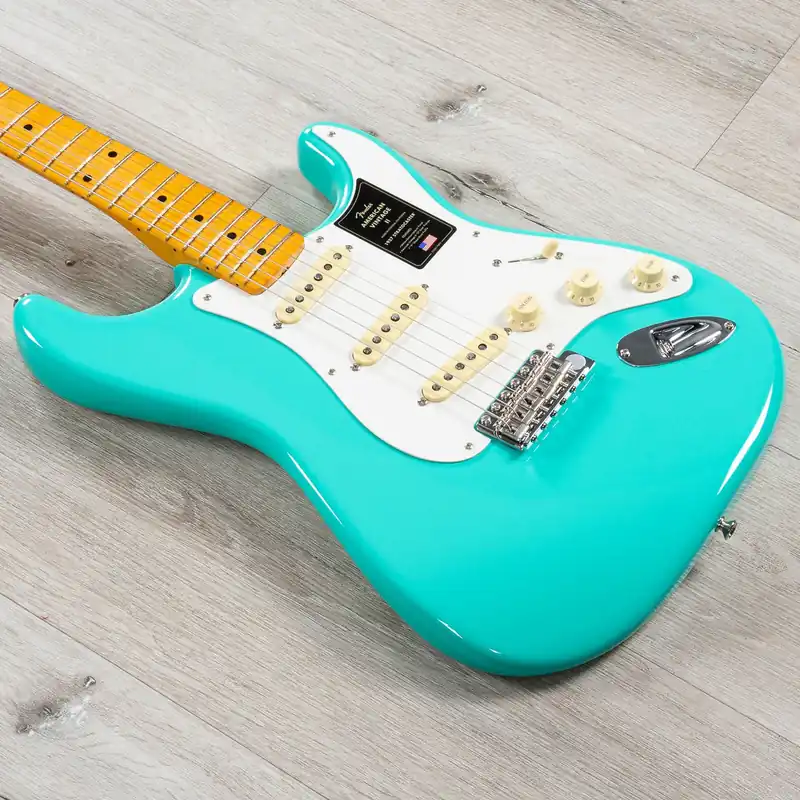 Reduced Price Fender American Vintage II 1957 Stratocaster Guitar, Maple Fretboard, Sea Foam Green