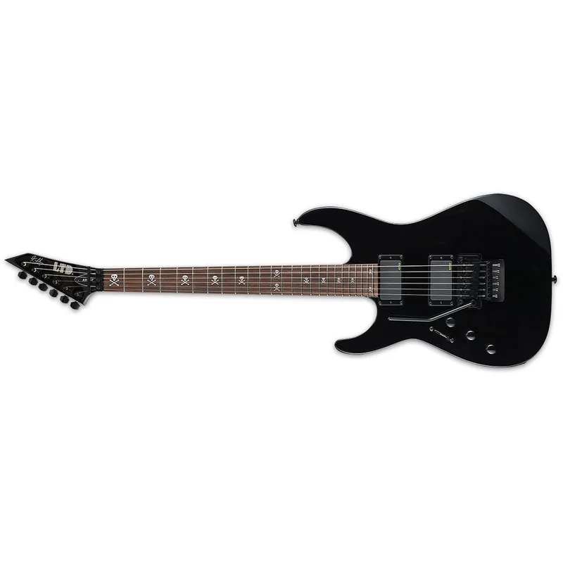 ESP LTD Kirk Hammett KH-602 Left-Handed Guitar, Macassar Ebony Fretboard, Black Price Cut
