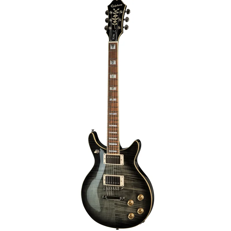 Flash Sale Epiphone ENG2MENH1 DC Pro Guitar, Pau Ferro Fretboard, Midnight Ebony (Black) Finish