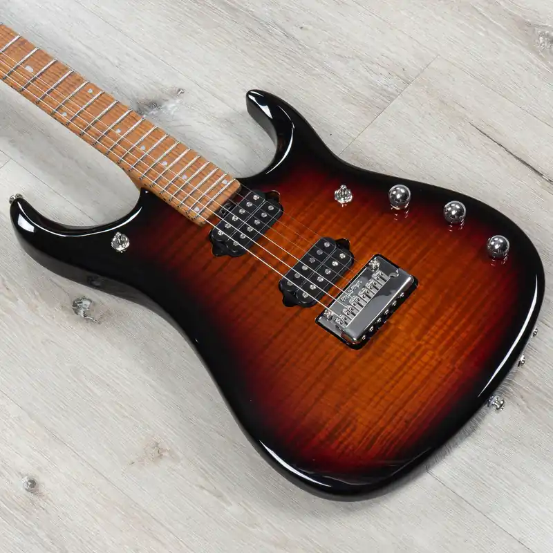 Best Choice Ernie Ball Music Man John Petrucci JP15 Guitar, Roasted Maple, Tiger Eye Flame Top