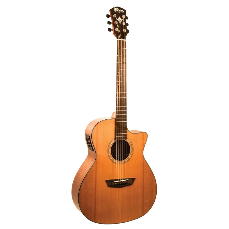 Free Delivery Washburn WLG110SWCEK Woodline Series Acoustic Electric Guitar, Western Red Cedar Top