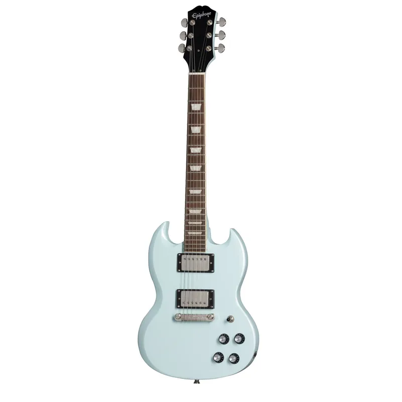 Super Sale Epiphone ES1PPSGFBNH1 Power Players SG Guitar, Indian Laurel Fretboard, Ice Blue