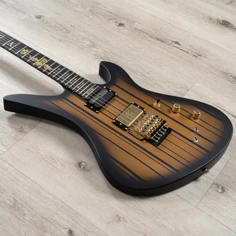 Schecter Synyster Gates Custom-S Guitar, Ebony Fretboard, Satin Gold Burst Free Returns