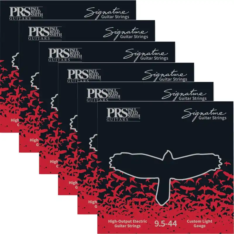 6-Pack of PRS Paul Reed Smith Signature Custom Light Electric Guitar Strings, 9.5-44 Genuine