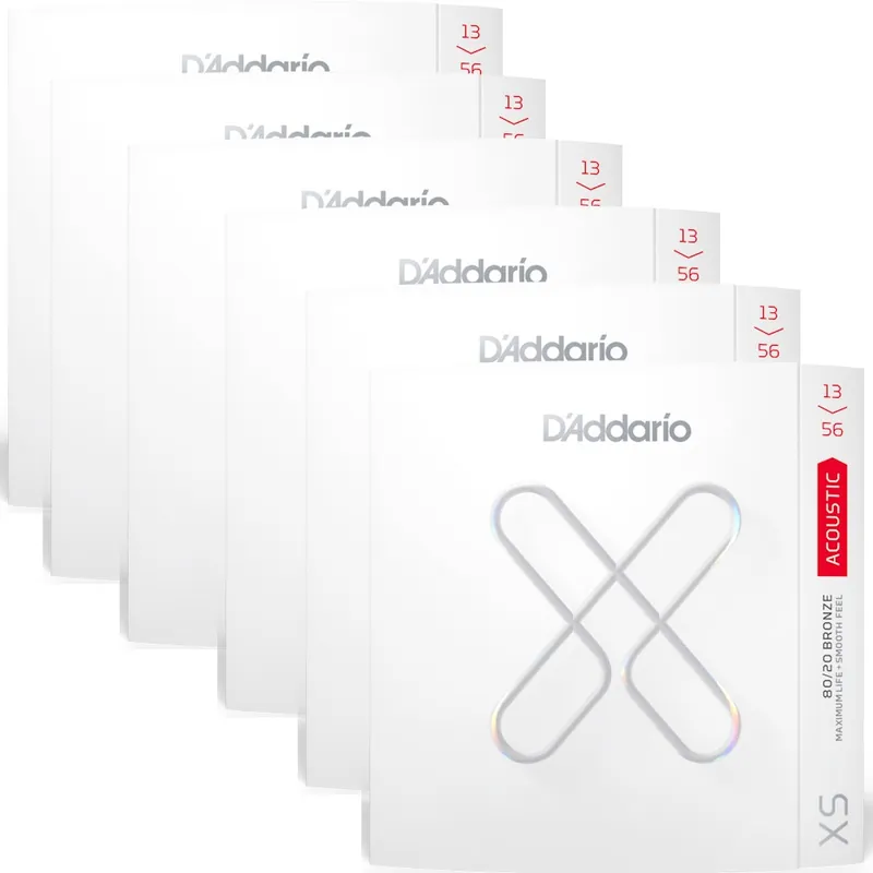 6-Pack of D'Addario XSABR1356 Medium Coated Acoustic Guitar Strings, 13-56 Best Seller