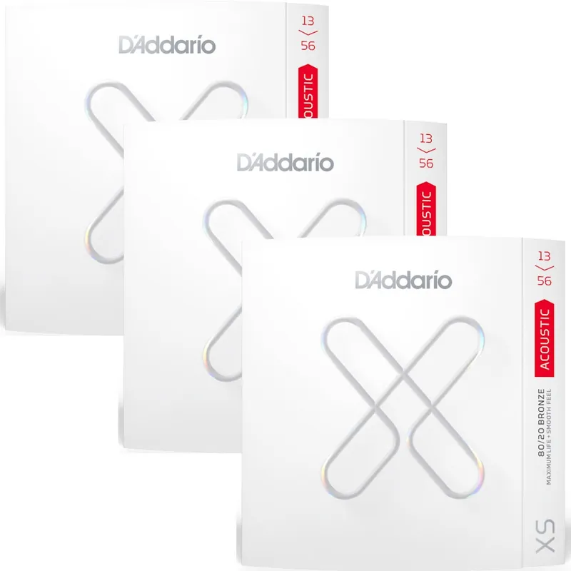 3-Pack of D'Addario XSABR1356 Medium Coated Acoustic Guitar Strings, 13-56 Buy Today