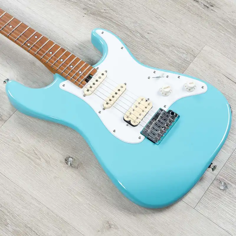 Jackson MJ Series Signature Misha Mansoor So-Cal 2PT Guitar, Caramelized Maple board, Daphne Blue Premium