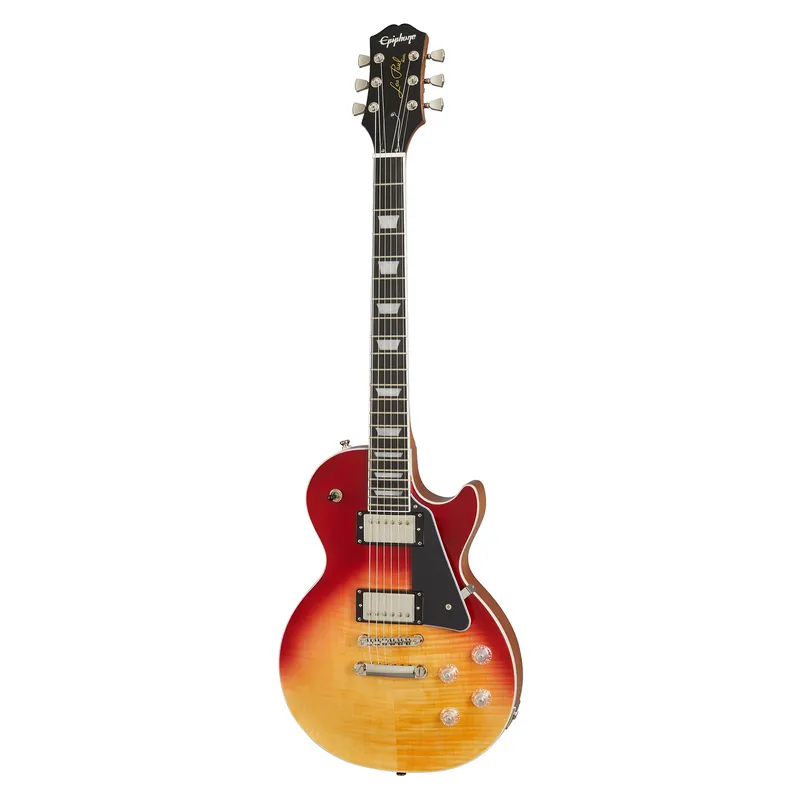Free Shipping Epiphone EILMFOMFNH1 Les Paul Modern Figured Guitar, Ebony Fretboard, Magma Orange Fade